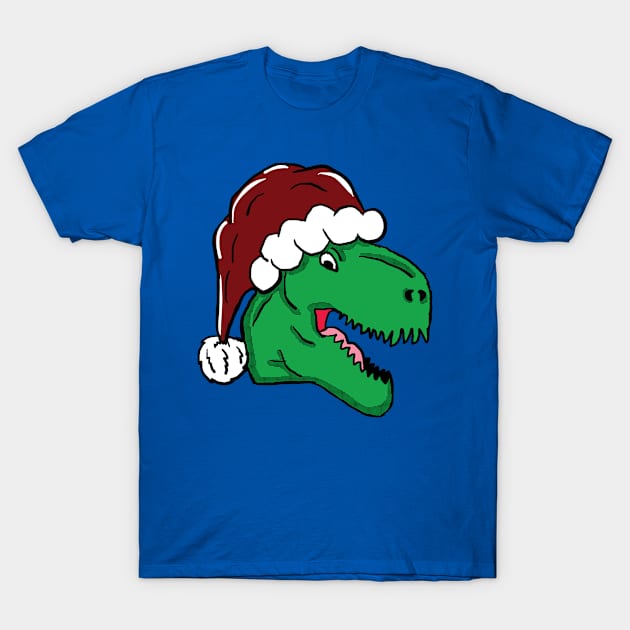 Santa Hat T-Rex T-Shirt by Eric03091978